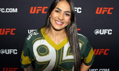 Bia Mesquita posando para foto no Media Day do UFC Vegas 114
