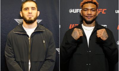 Islam Makhachev e Michael Morales em montagem