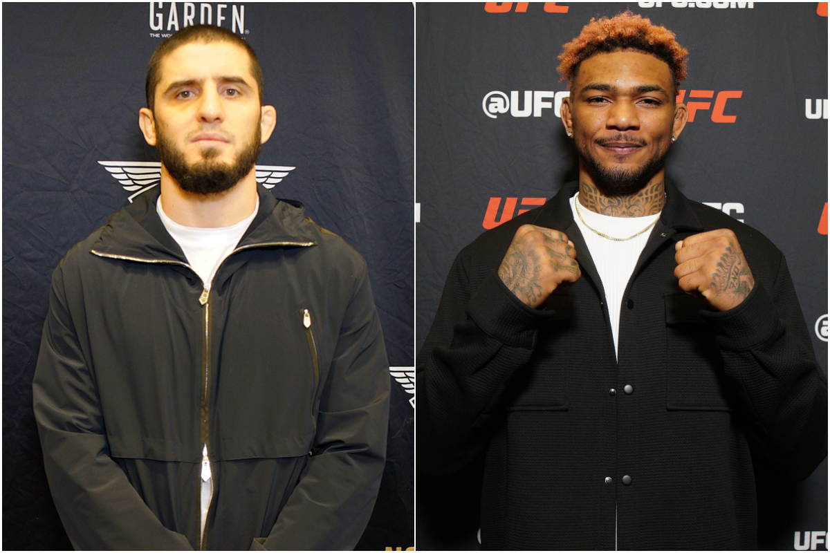 Islam Makhachev e Michael Morales em montagem