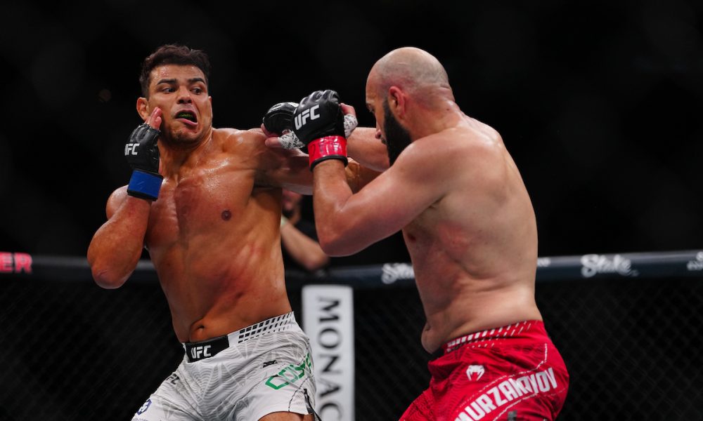 Azamat Murzakanov e Paulo Borrachinha durante duelo no UFC 327