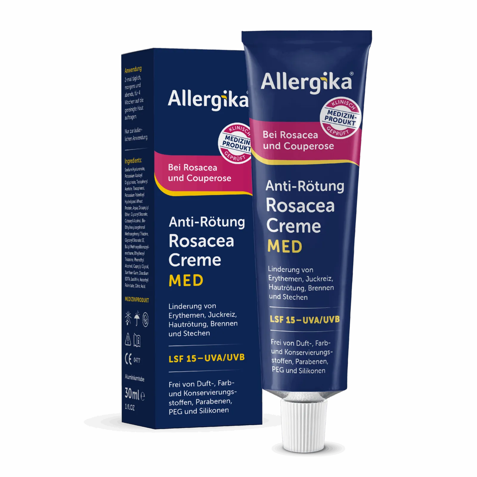 Allergika Anti-Rötung Rosacea Creme MED LSF 15 – Bild 1