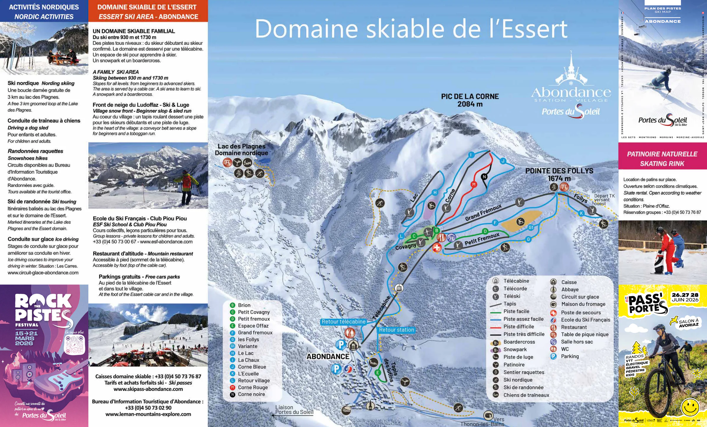 Pistenplan Abondance 2025/26 – Übersichtskarte mit Pisten, Liften und Bergbahnen