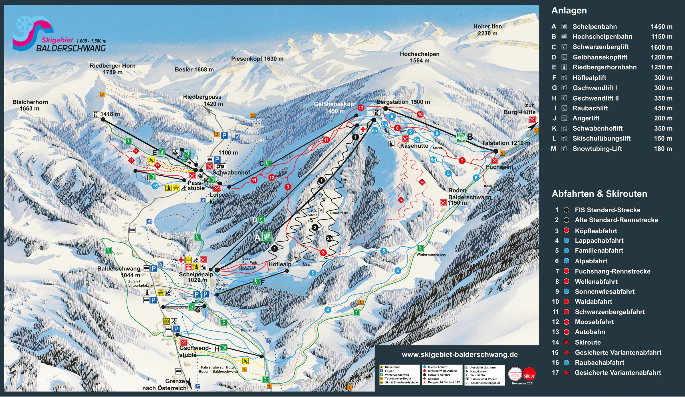 Pistenplan Balderschwang 2025/26 – Übersichtskarte mit Pisten, Liften und Bergbahnen