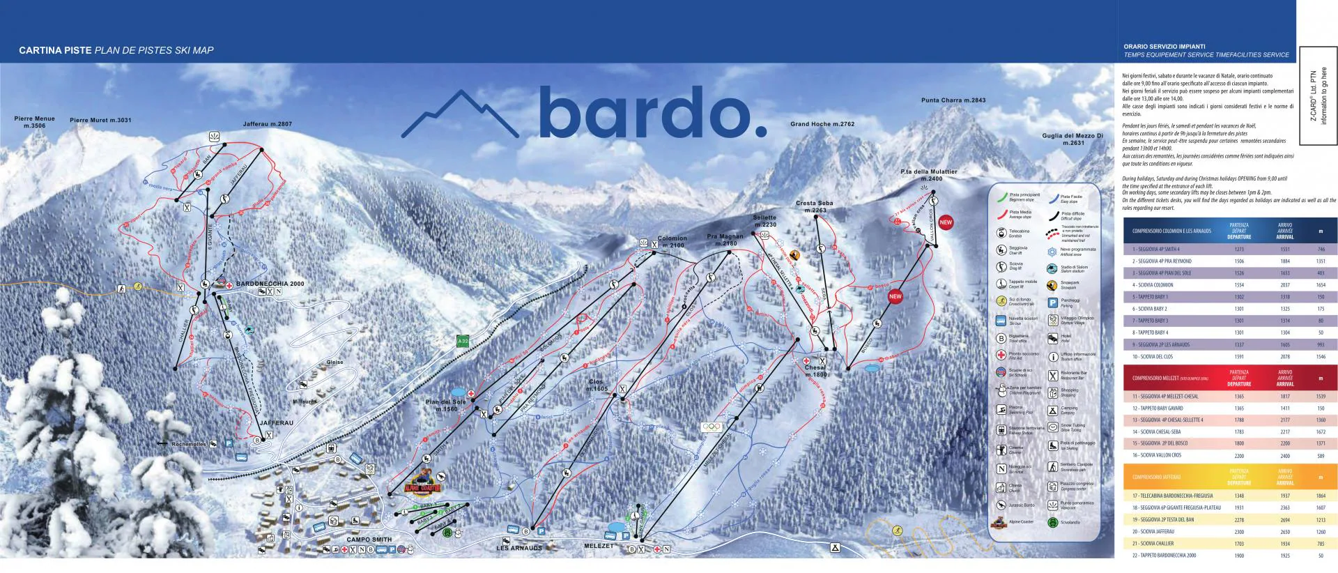 Pistenplan Bardonecchia 2025/26 – Übersichtskarte mit Pisten, Liften und Bergbahnen