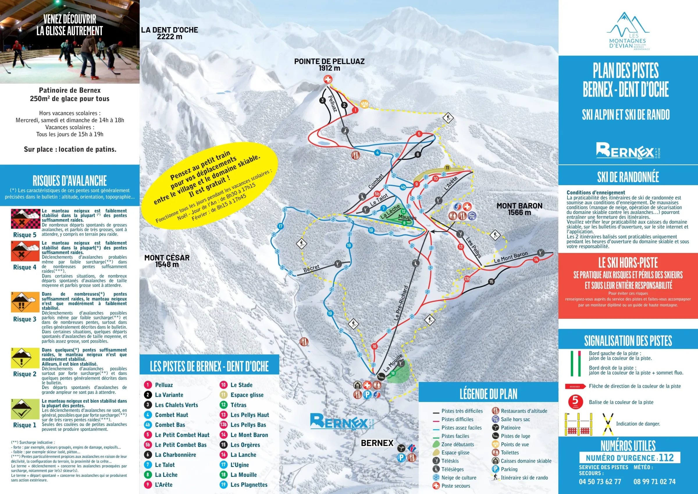 Pistenplan Bernex 2025/26 – Übersichtskarte mit Pisten, Liften und Bergbahnen