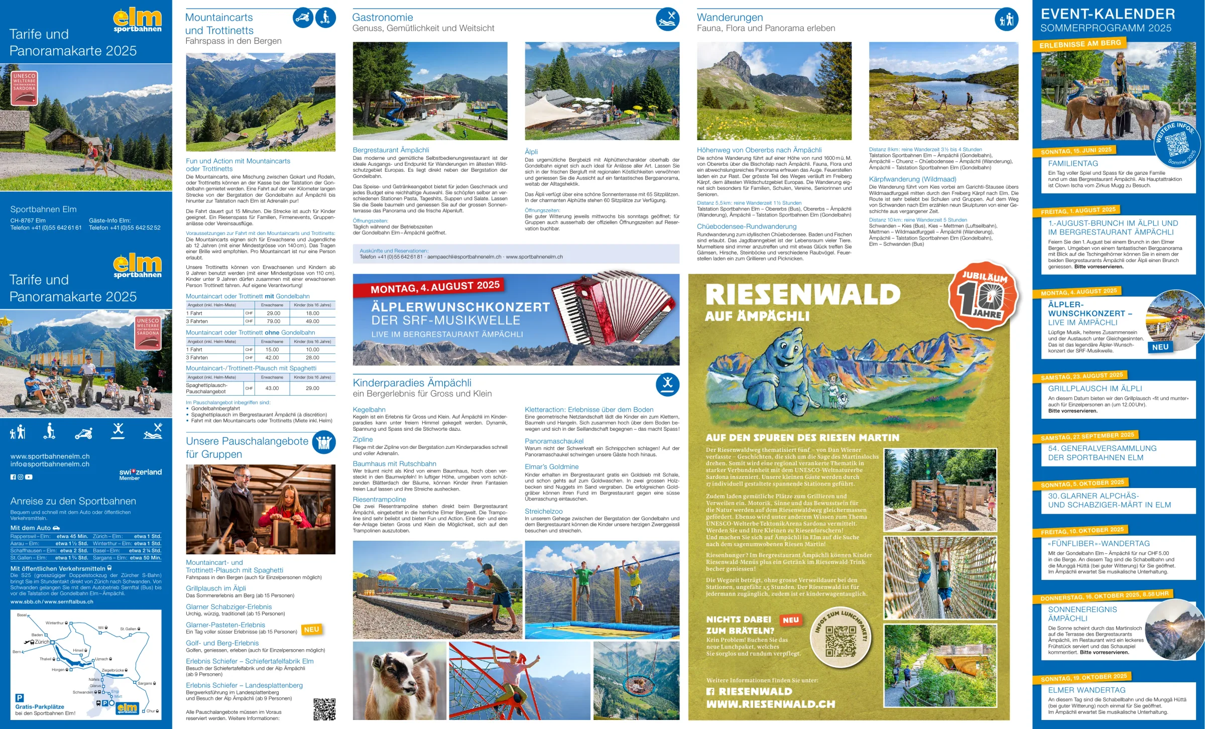 Pistenplan Elm 2025/26 – Übersichtskarte mit Pisten, Liften und Bergbahnen