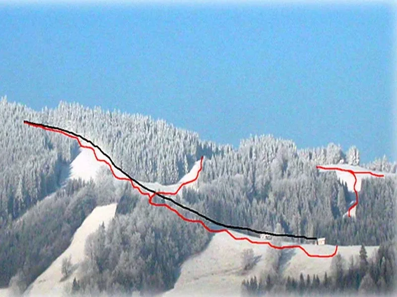 Pistenplan Skilift Glasenberg (Maria Neustift) 2025/26 – Übersichtskarte mit Pisten, Liften und Bergbahnen