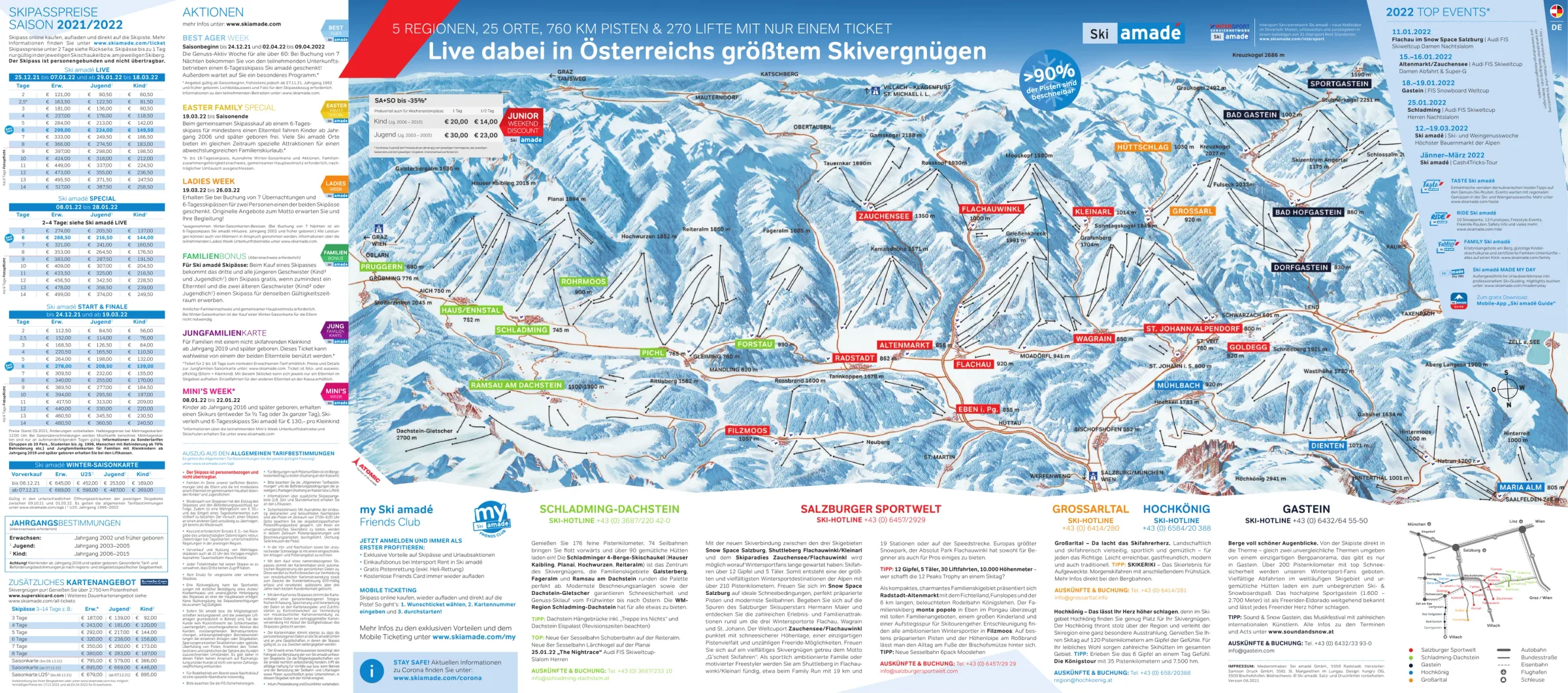Pistenplan Buchberg (Goldegg am See) 2025/26 – Übersichtskarte mit Pisten, Liften und Bergbahnen