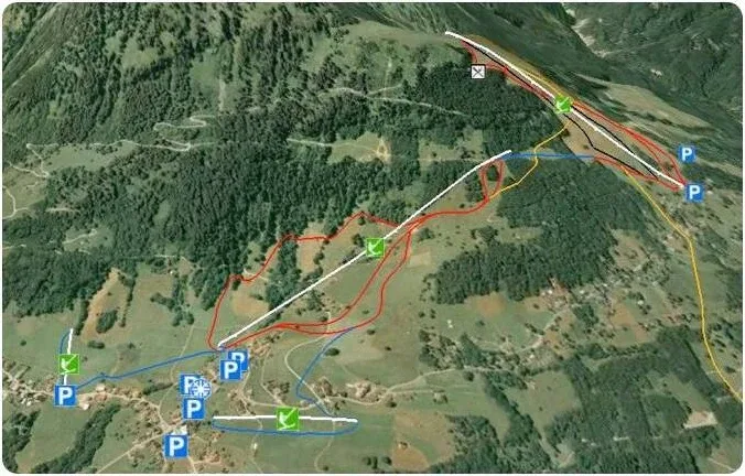 Pistenplan Gurtis (Nenzing) 2025/26 – Übersichtskarte mit Pisten, Liften und Bergbahnen