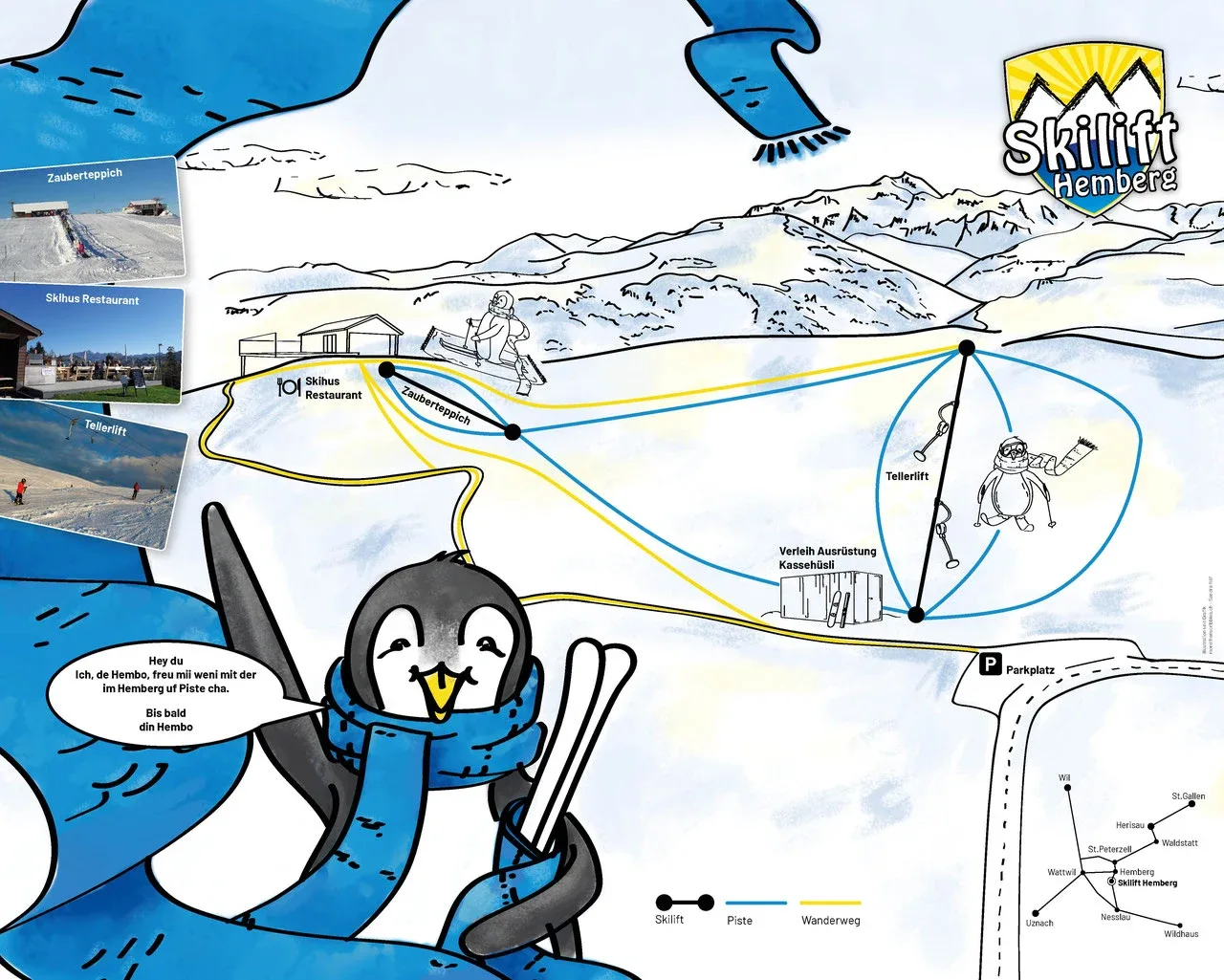 Pistenplan Hemberg 2025/26 – Übersichtskarte mit Pisten, Liften und Bergbahnen