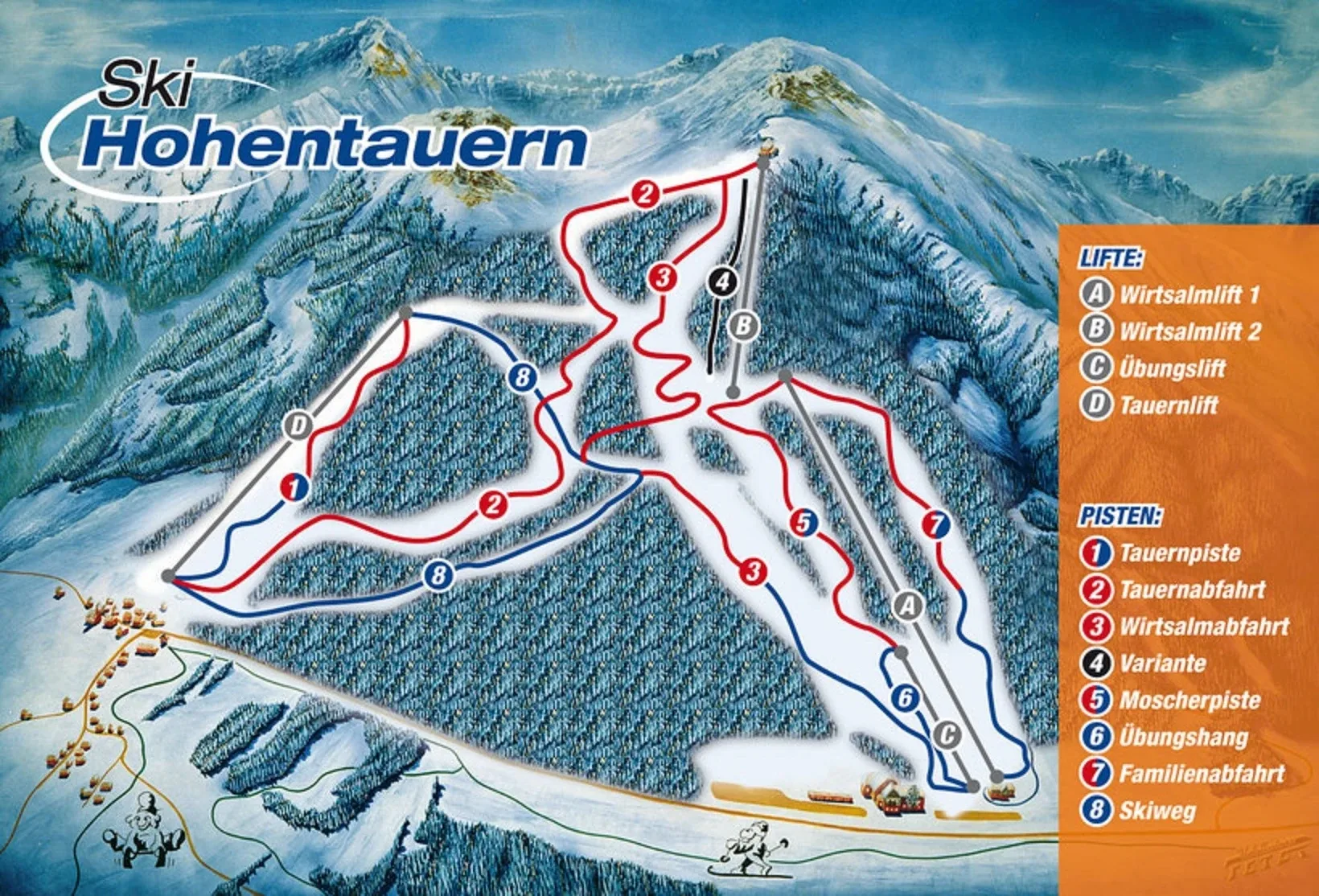 Pistenplan Hohentauern 2025/26 – Übersichtskarte mit Pisten, Liften und Bergbahnen