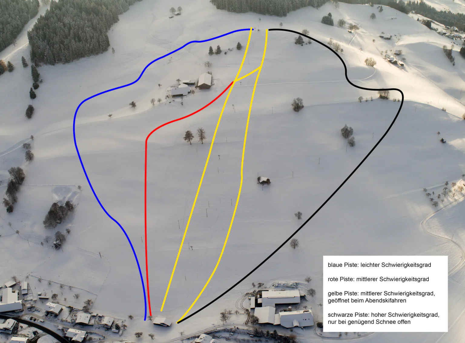 Pistenplan Homberg (Goldiwil) 2025/26 – Übersichtskarte mit Pisten, Liften und Bergbahnen