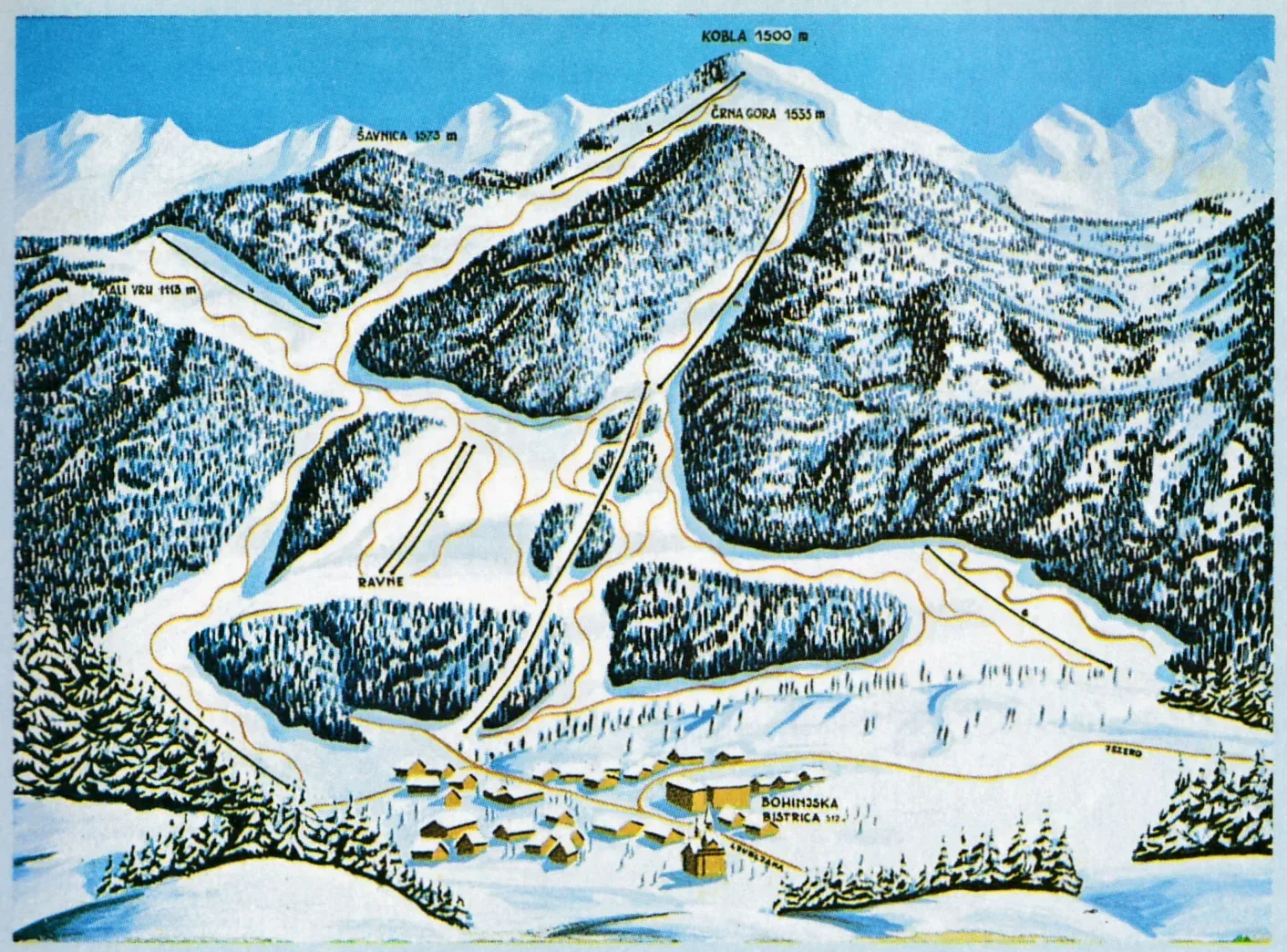 Pistenplan Kozji Hrbet 2025/26 – Übersichtskarte mit Pisten, Liften und Bergbahnen