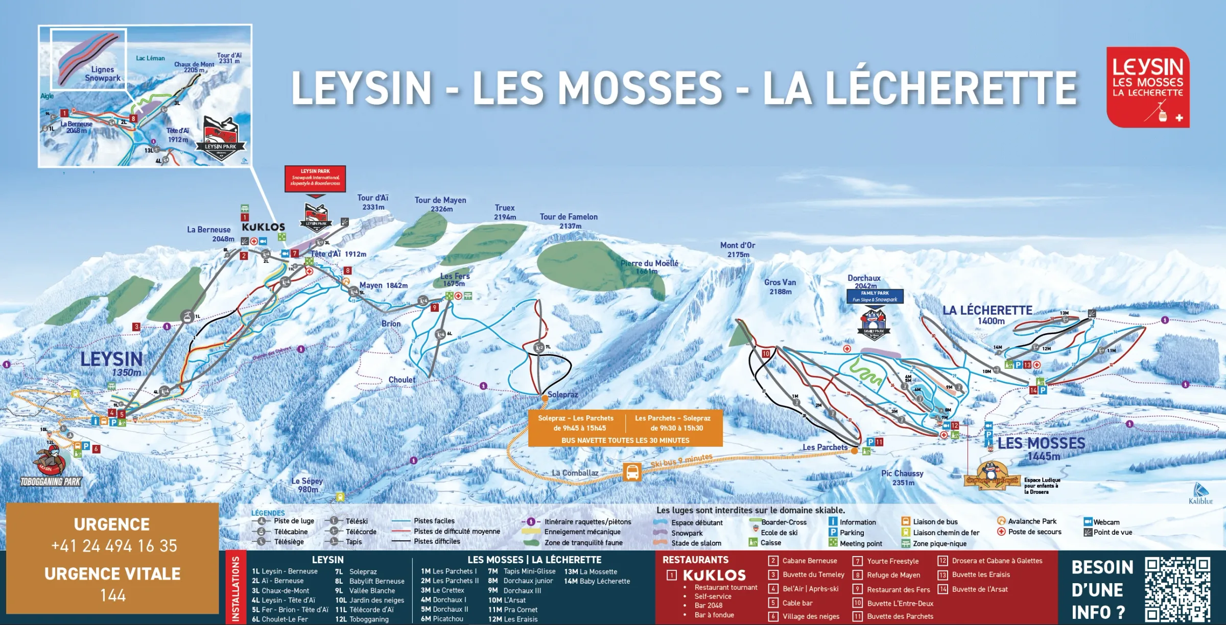 Pistenplan Leysin 2025/26 – Übersichtskarte mit Pisten, Liften und Bergbahnen