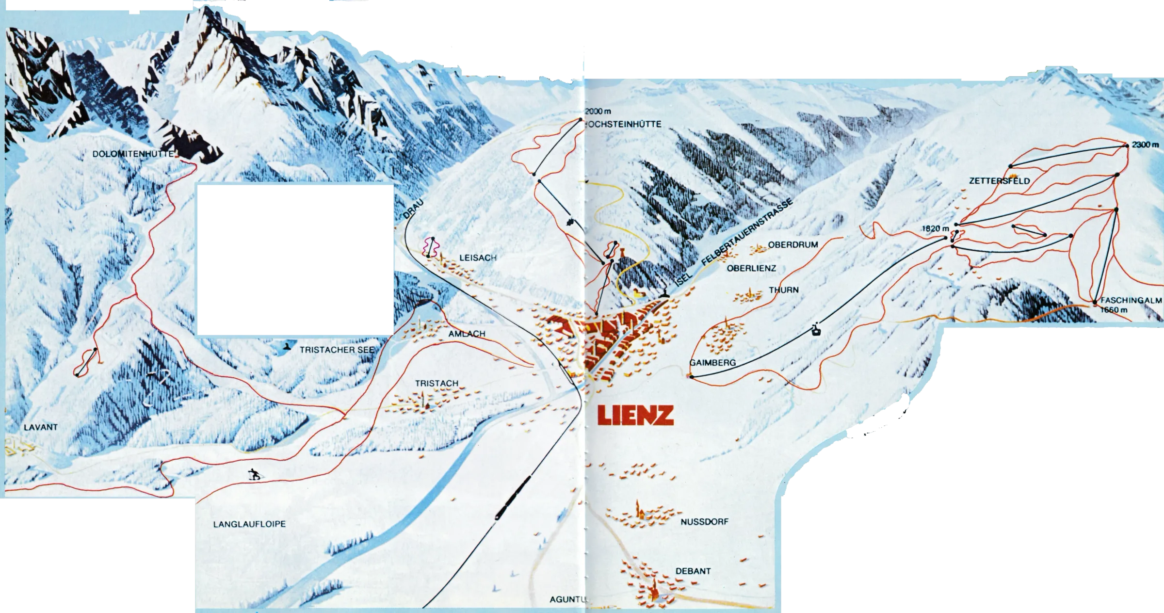 Pistenplan Lienz – Hochstein 2025/26 – Übersichtskarte mit Pisten, Liften und Bergbahnen