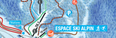 Pistenplan Lus la Jarjatte 2025/26 – Übersichtskarte mit Pisten, Liften und Bergbahnen