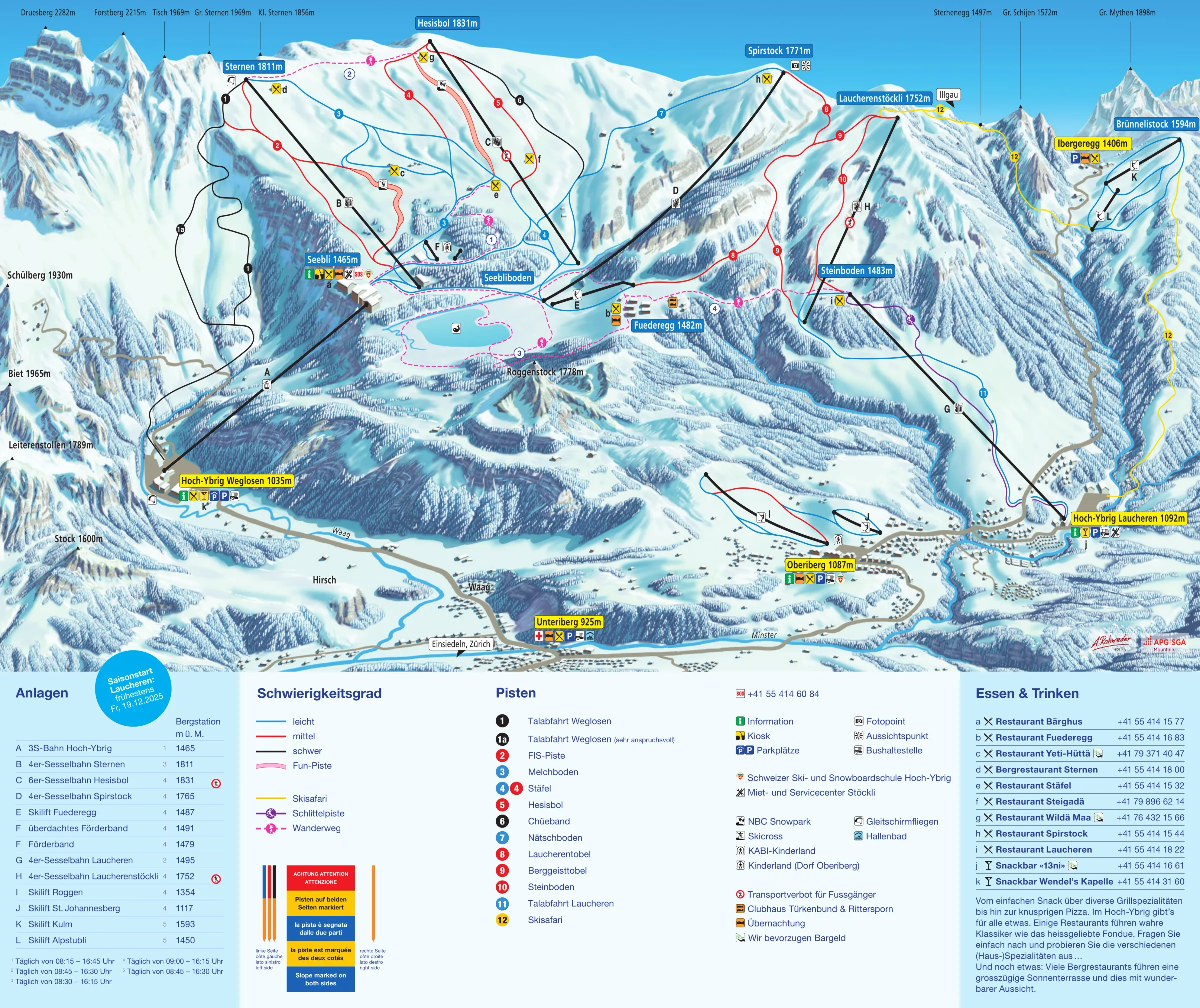 Pistenplan Skilift Oberiberg 2025/26 – Übersichtskarte mit Pisten, Liften und Bergbahnen