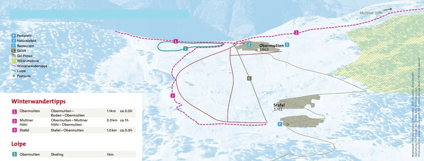 Pistenplan Obermutten 2025/26 – Übersichtskarte mit Pisten, Liften und Bergbahnen