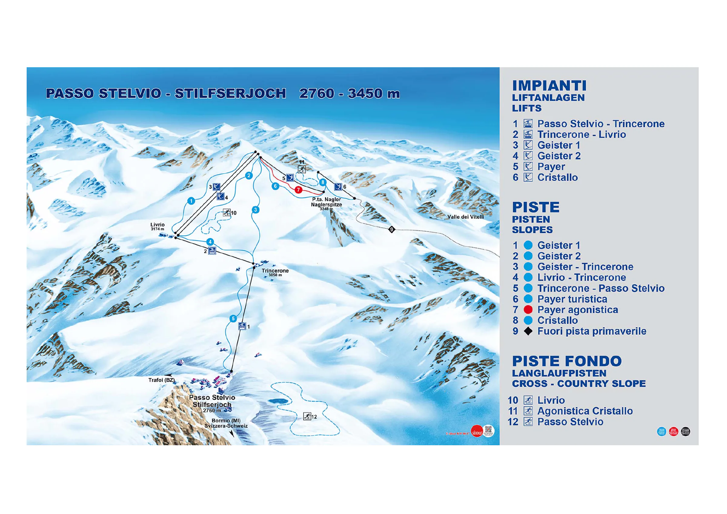Pistenplan Stilfserjoch 2017/18 – Übersichtskarte mit Pisten, Liften und Bergbahnen