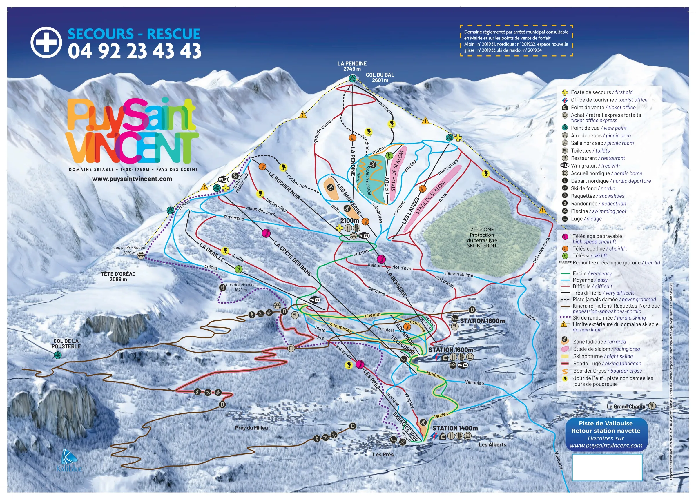 Pistenplan Puy-Saint-Vincent 2025/26 – Übersichtskarte mit Pisten, Liften und Bergbahnen