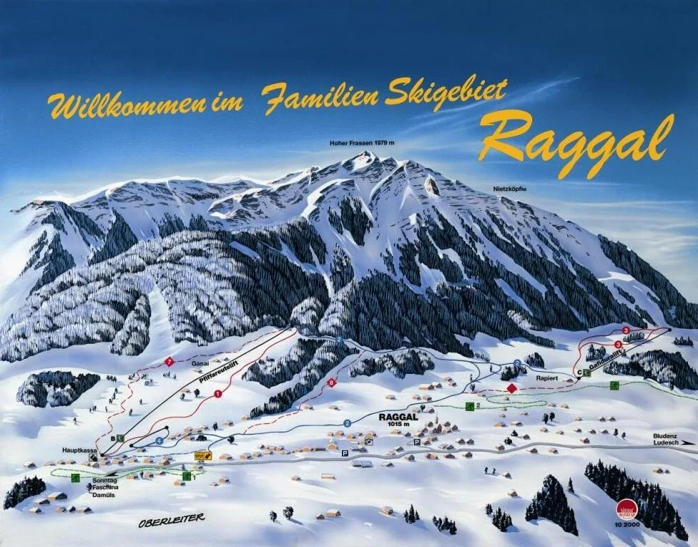 Pistenplan Raggal 2025/26 – Übersichtskarte mit Pisten, Liften und Bergbahnen
