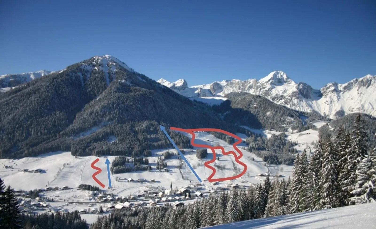 Pistenplan St. Martin am Tennengebirge 2025/26 – Übersichtskarte mit Pisten, Liften und Bergbahnen