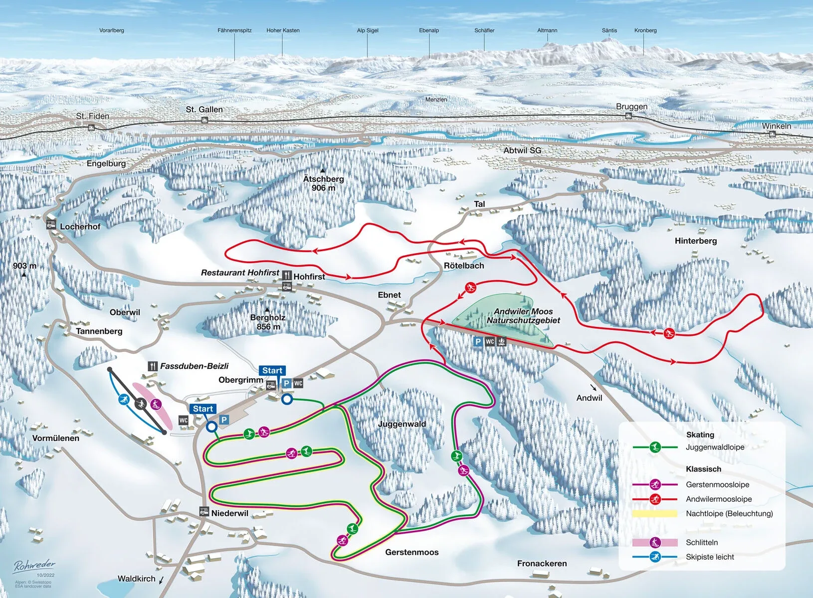 Pistenplan Tannenberg (Waldkirch) 2025/26 – Übersichtskarte mit Pisten, Liften und Bergbahnen