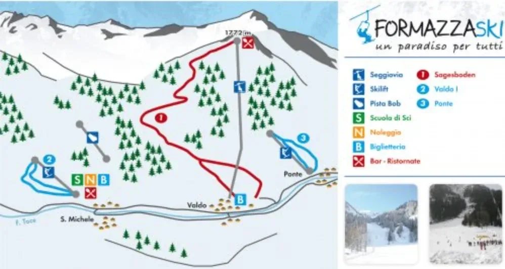 Pistenplan Val Formazza 2025/26 – Übersichtskarte mit Pisten, Liften und Bergbahnen