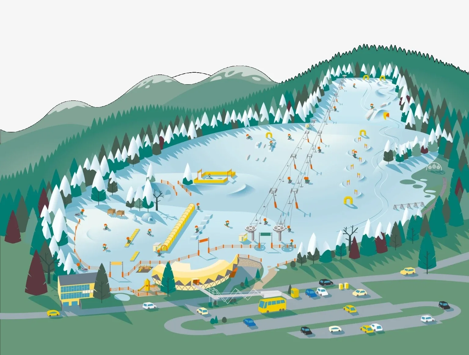 Pistenplan Wexl Arena St. Corona am Wechsel 2025/26 – Übersichtskarte mit Pisten, Liften und Bergbahnen