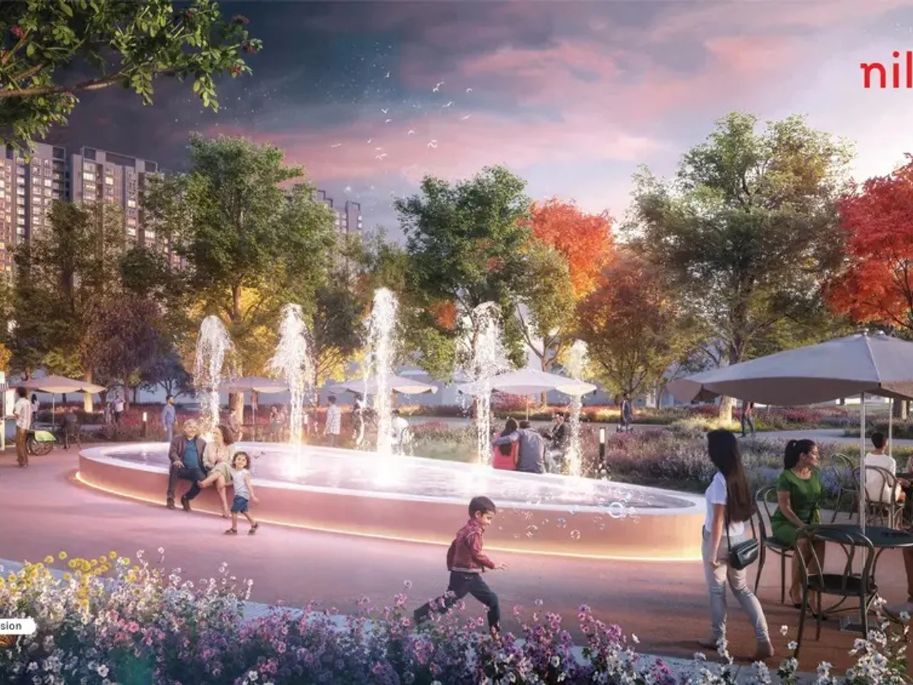 Children's play area at Bhartiya Garden Estate with modern safety equipment