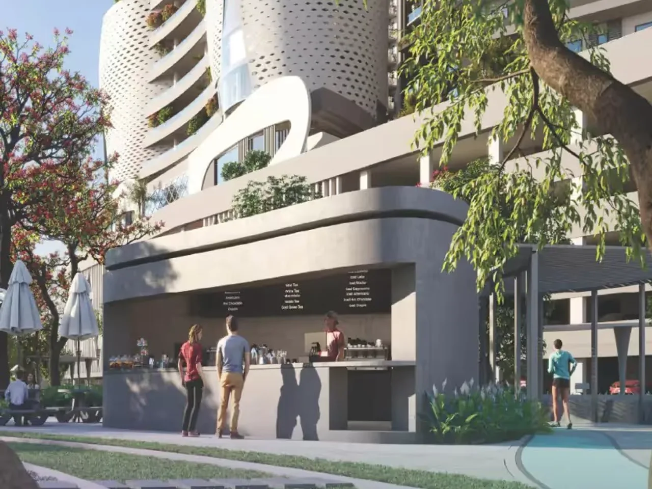 Luxury gated community at Embassy Astra Hebbal with landscaped gardens and modern architecture