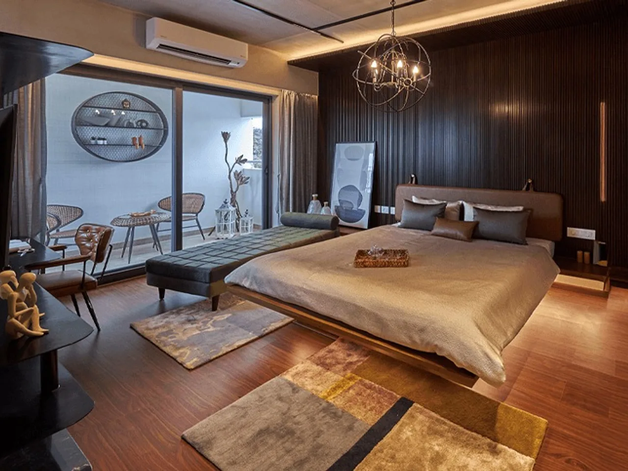 Master bedroom with premium finishes and city views