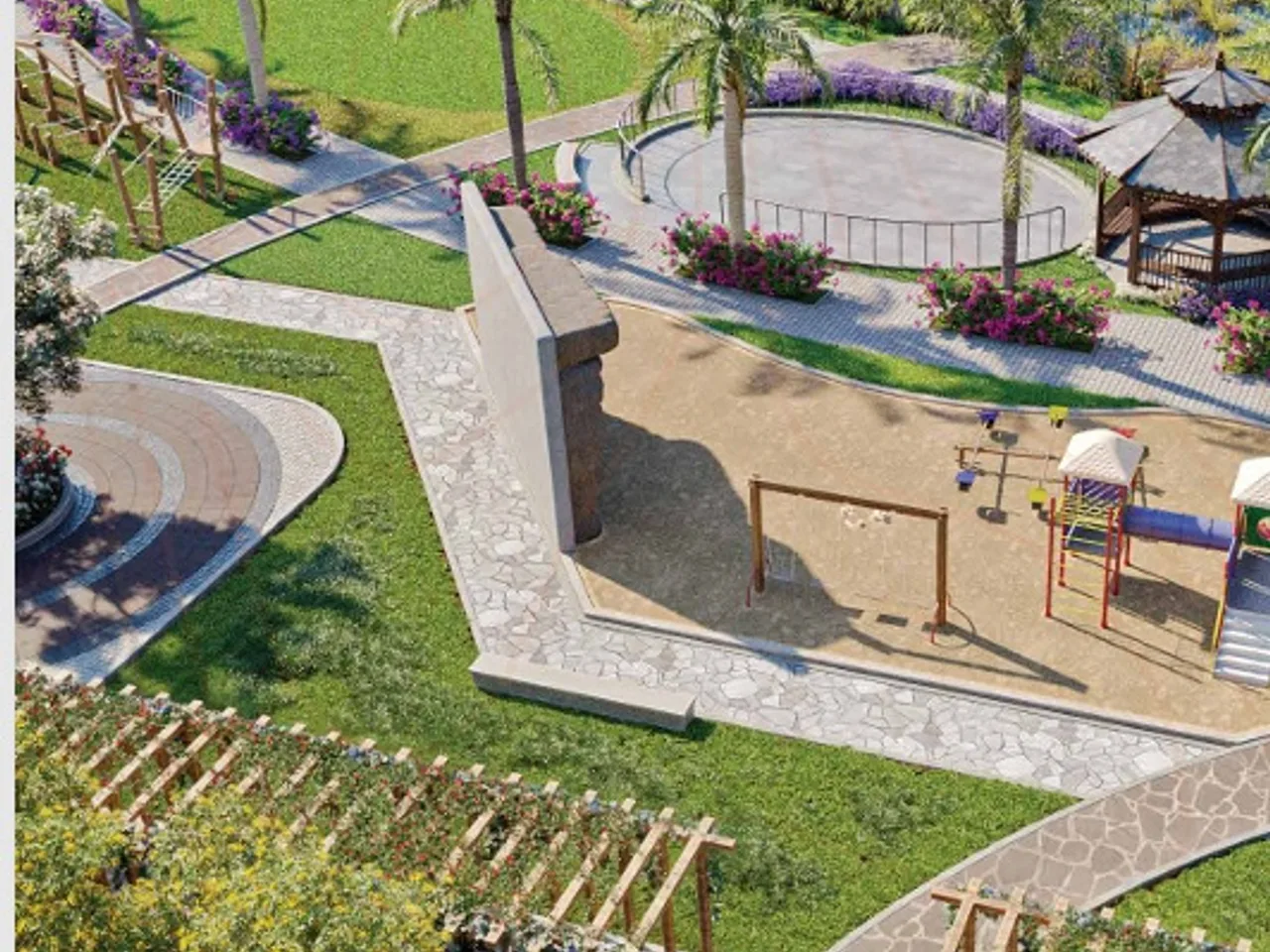 Children's play area with modern safety features at Sattva Doddaballapur Road plots