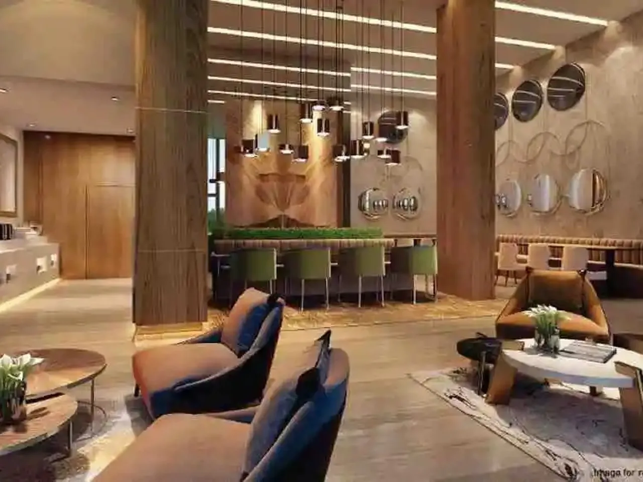 Well-designed common area at Sattva Hamlet Devanahalli with comfortable seating and lush greenery landscaping