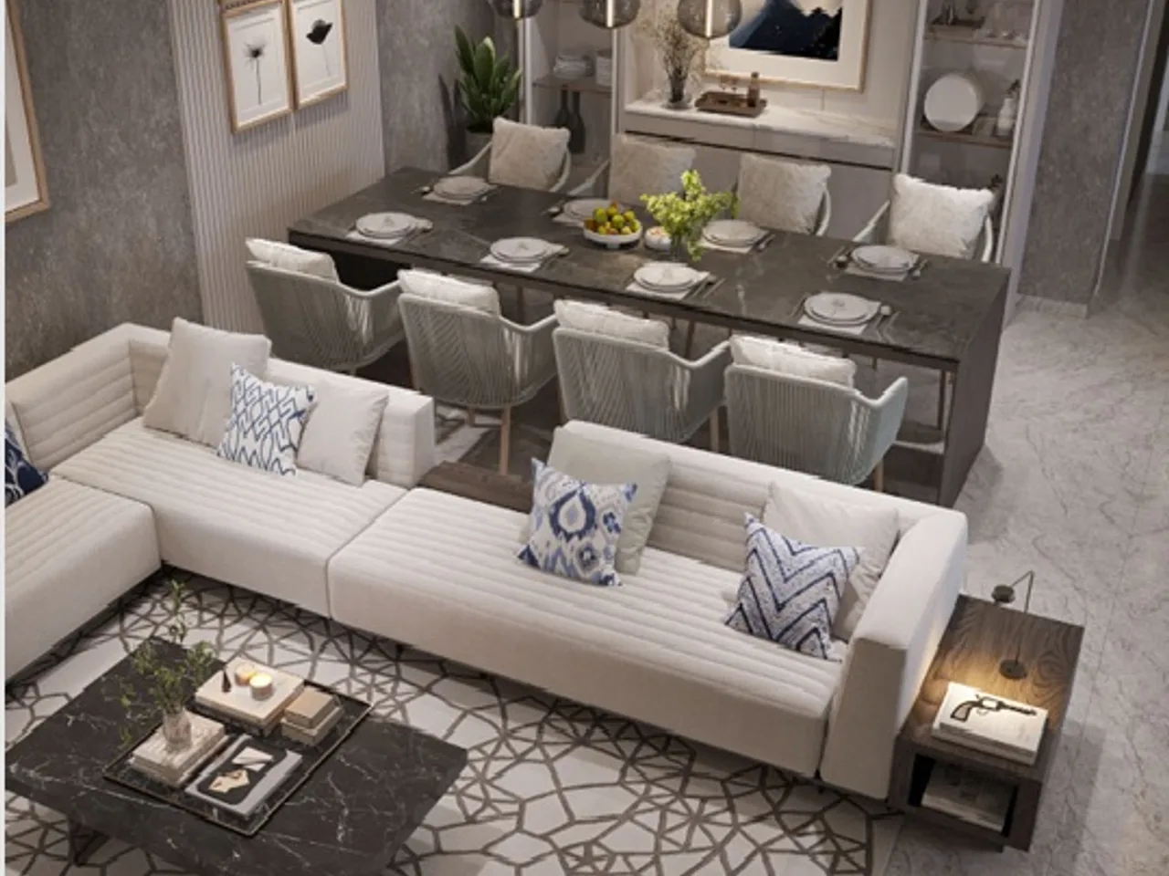 Spacious Dining Area Usage inside 3 BHK Unit