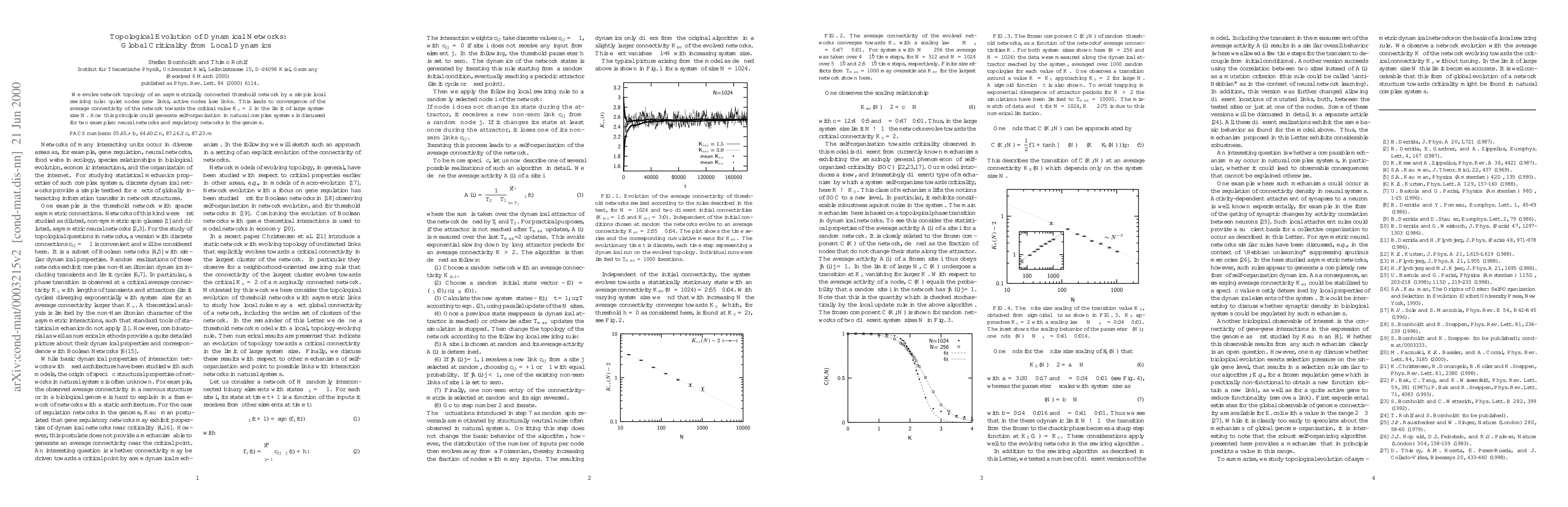 Thumbnail for Topological Evolution of Dynamical Networks: Global Criticality from
  Local Dynamics