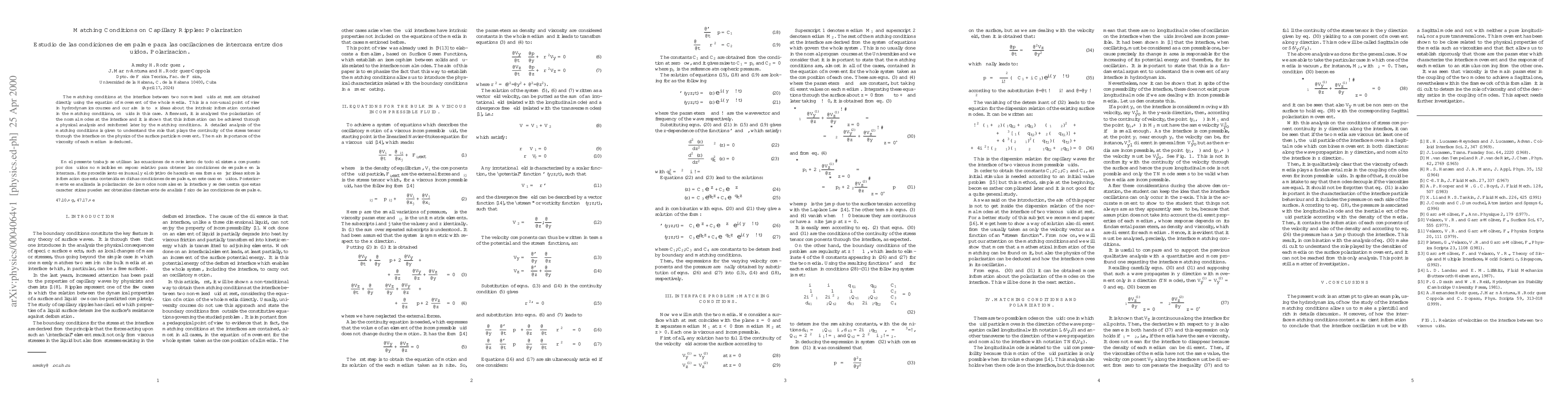 Thumbnail for Matching Conditions on Capillary Ripples: Polarization