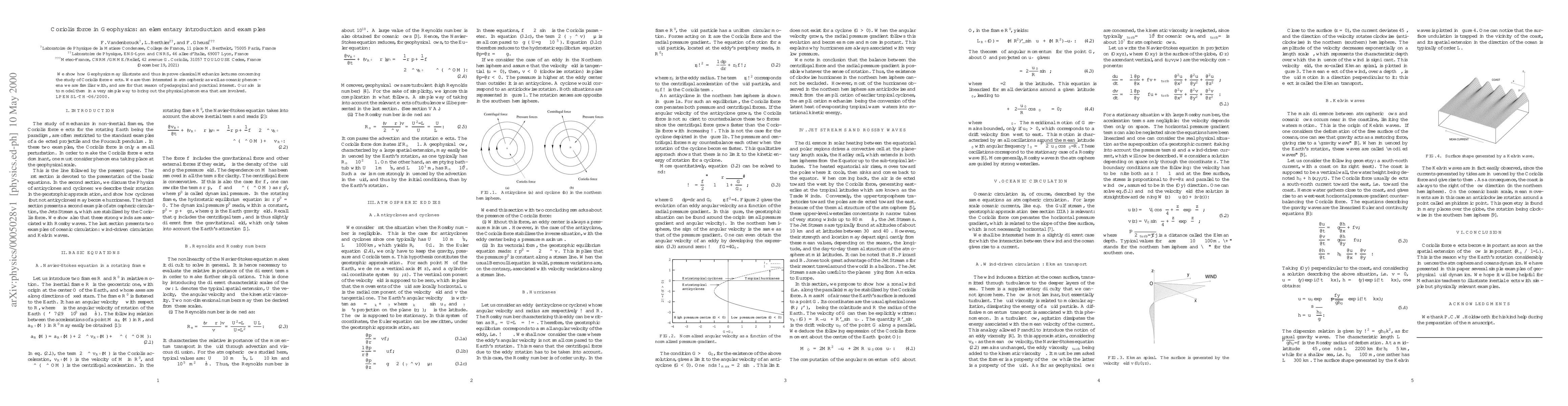 Thumbnail for Coriolis force in Geophysics: an elementary introduction and examples