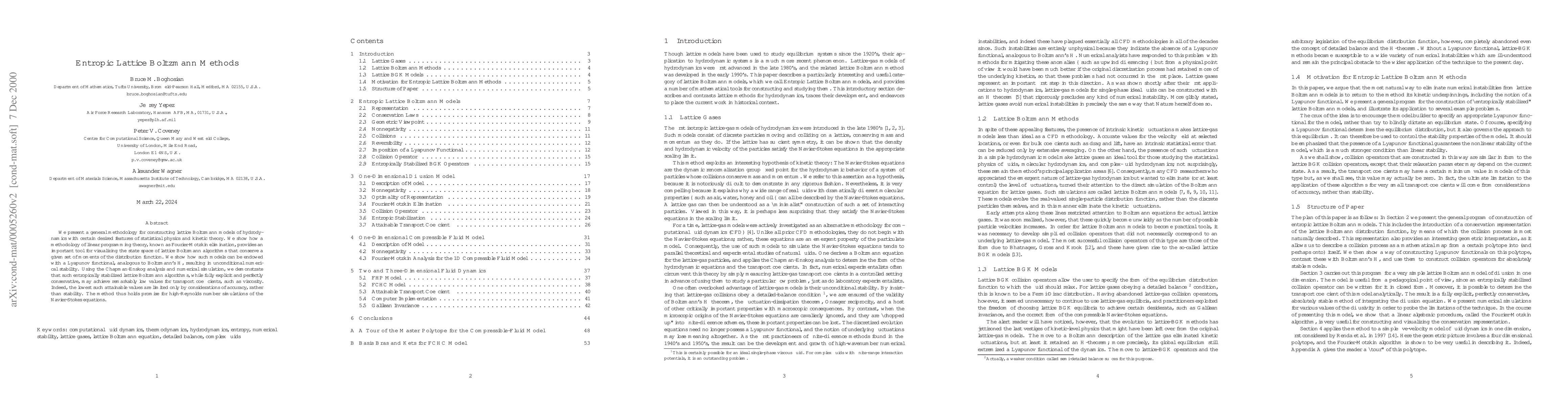 Thumbnail for Entropic lattice Boltzmann methods