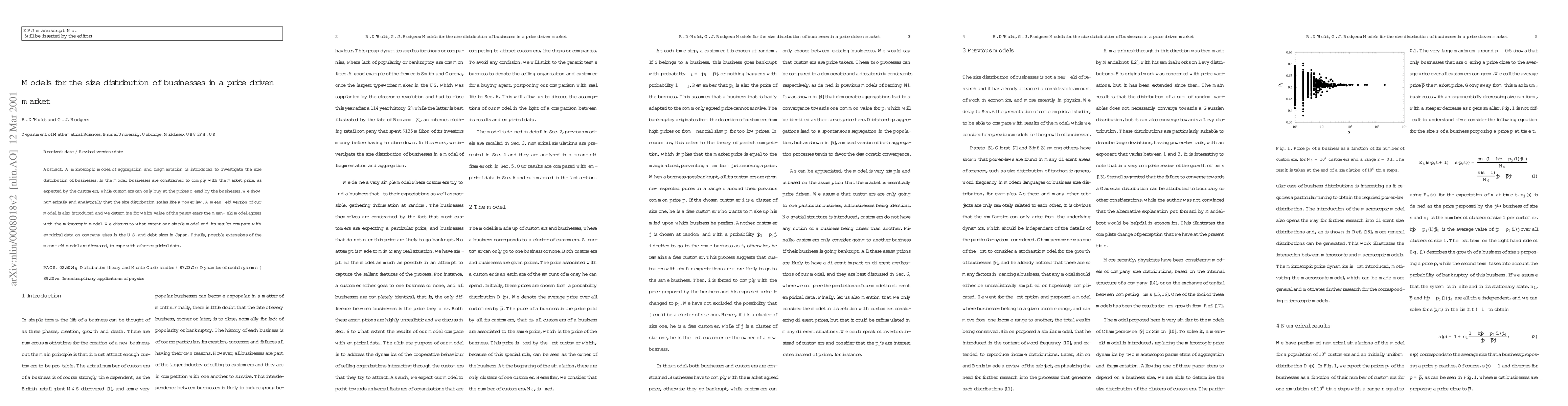 Thumbnail for Models for the size distribution of businesses in a price driven market