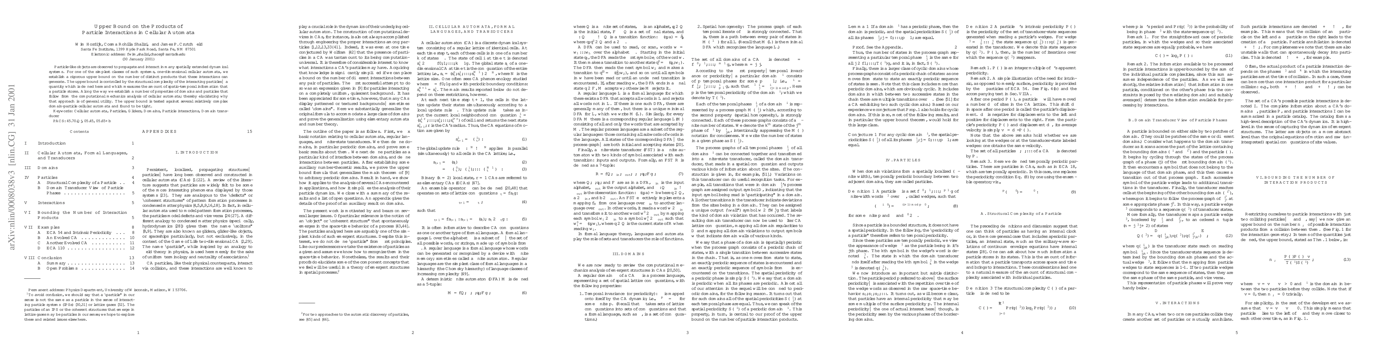 Thumbnail for Upper Bound on the Products of Particle Interactions in Cellular
  Automata