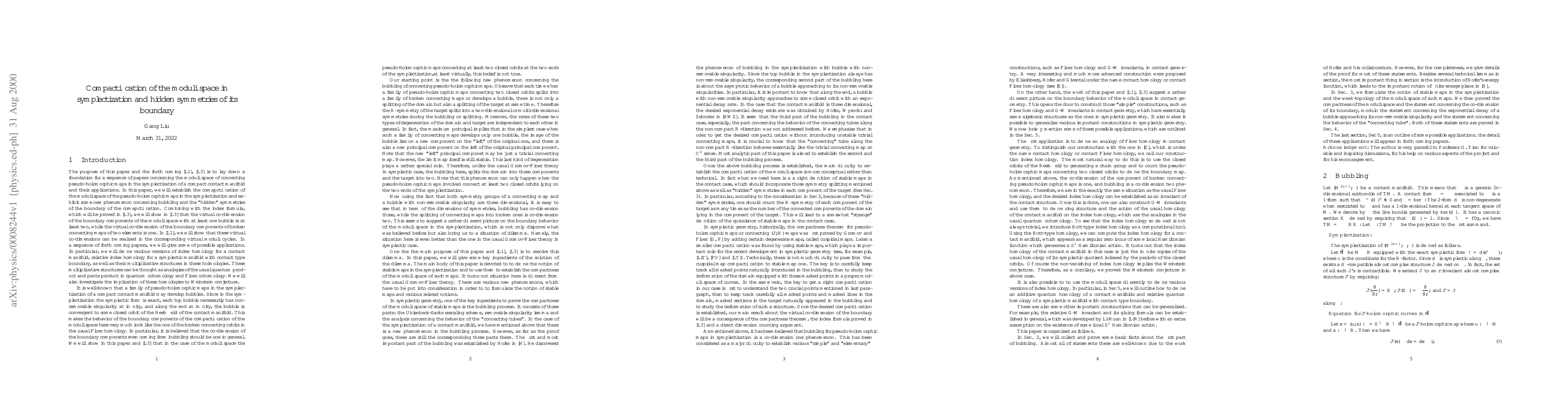 Thumbnail for Compactification of the moduli space in symplectization and hidden
  symmetries of its boundary