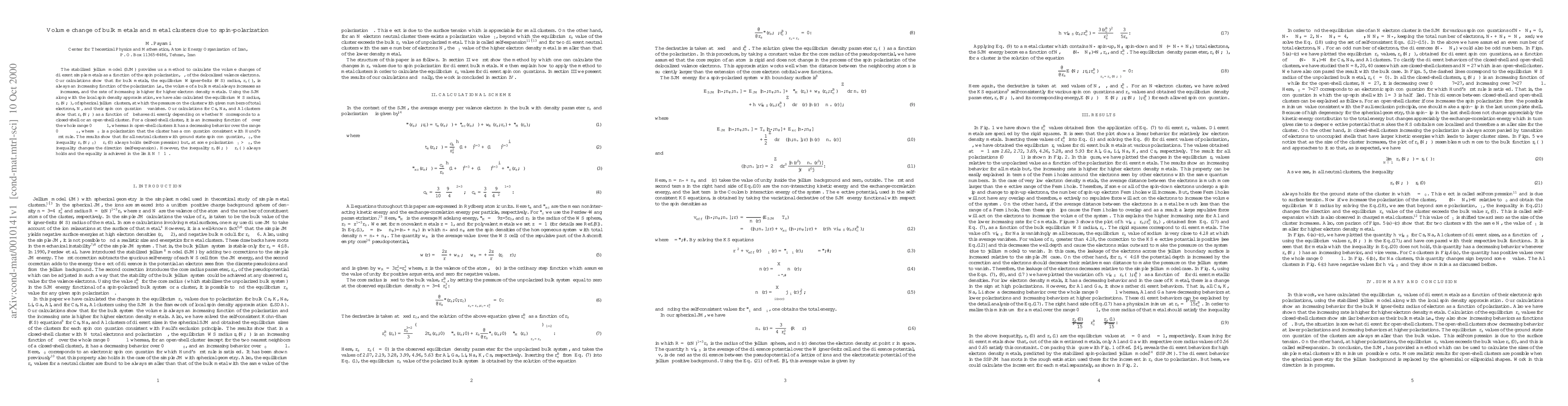 Thumbnail for Volume change of bulk metals and metal clusters due to spin-polarization