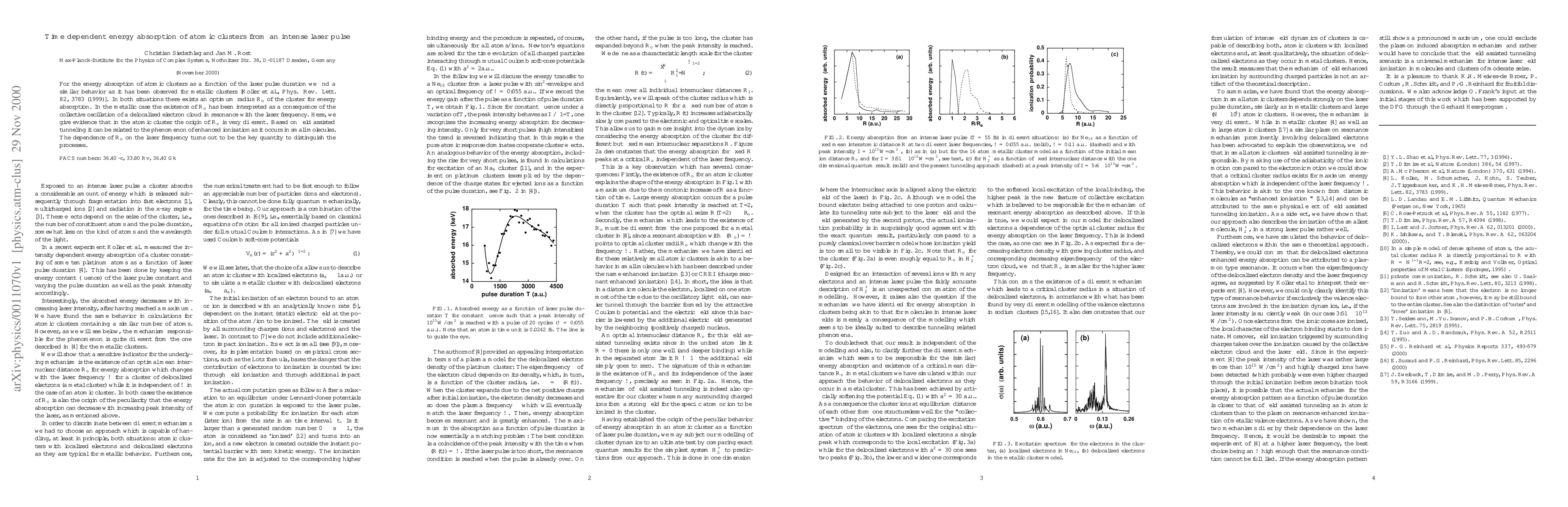 Thumbnail for Time dependent energy absorption of atomic clusters from an intense
  laser pulse