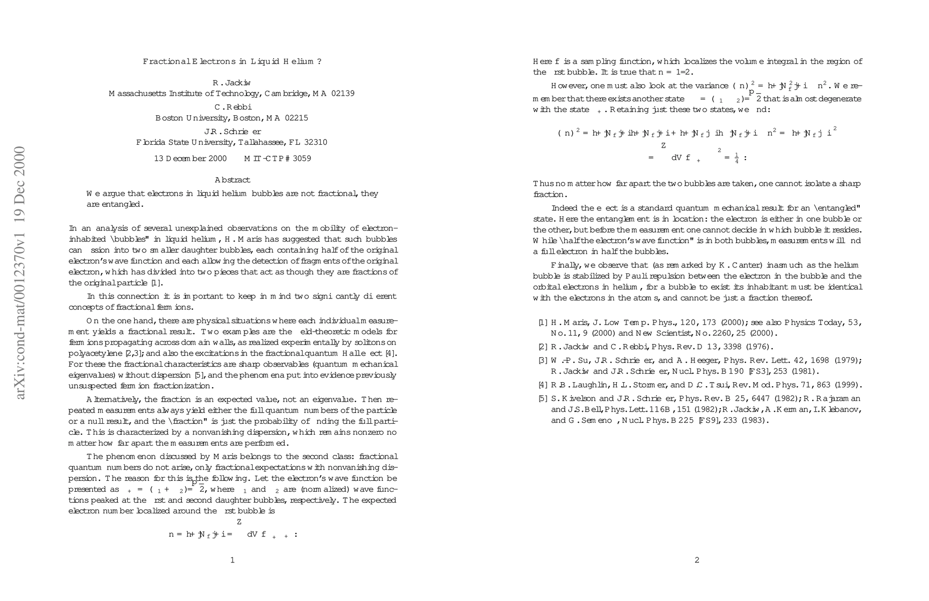 Thumbnail for Fractional Electrons in Liquid Helium?