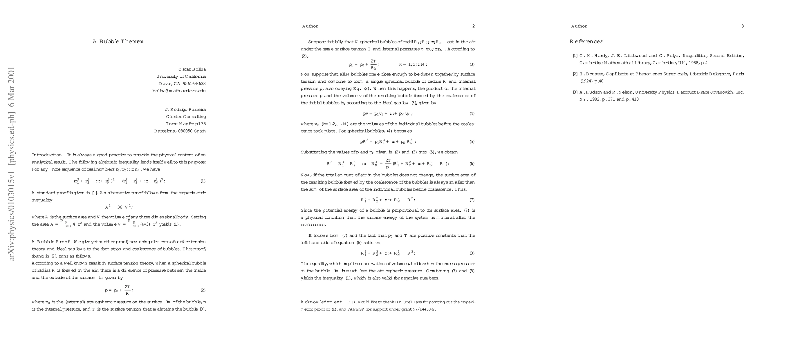 Thumbnail for A bubble theorem