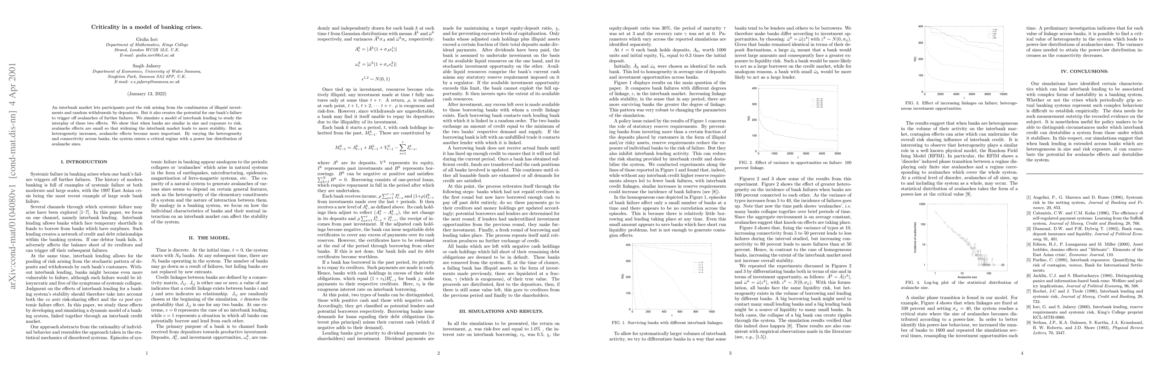 Thumbnail for Criticality in a model of banking crises
