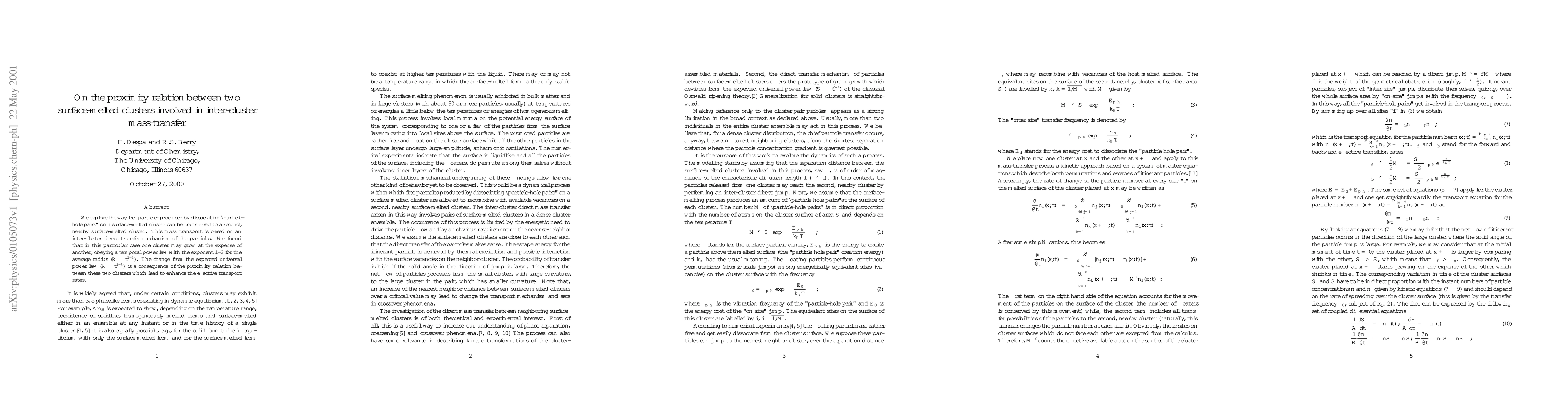 Thumbnail for On the proximity relation between two surface-melted clusters involved
  in inter-cluster mass-transfer