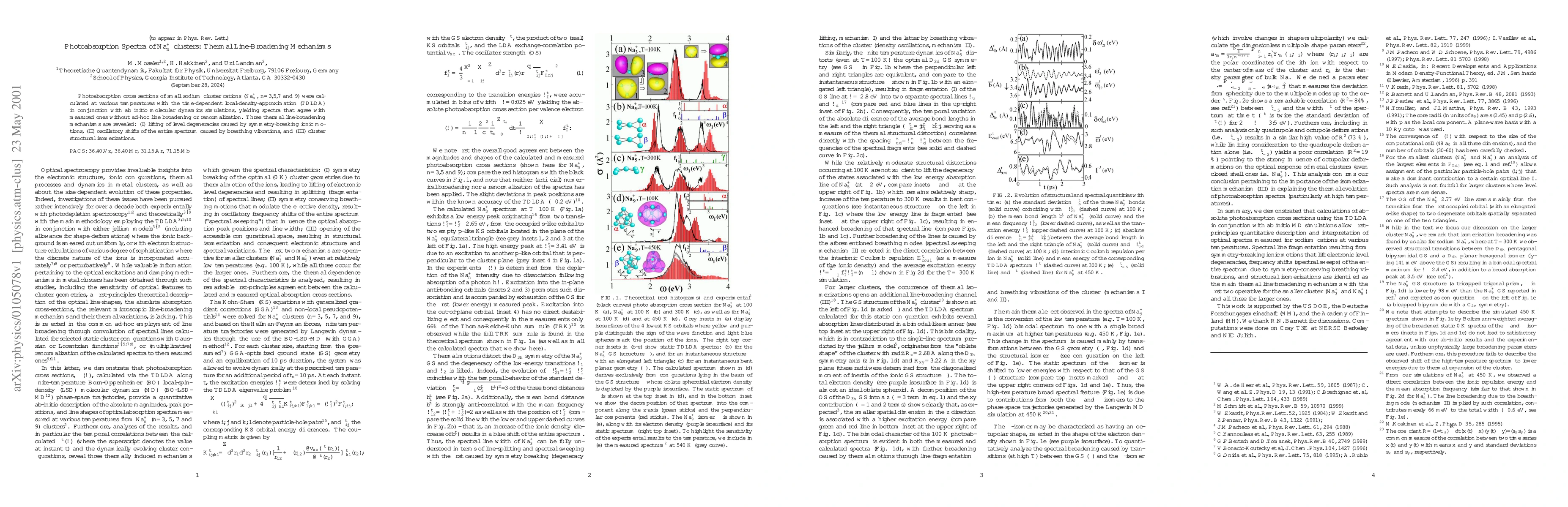 Thumbnail for Photoabsorption Spectra of Na_n+ clusters: Thermal Line-Broadening
  Mechanisms