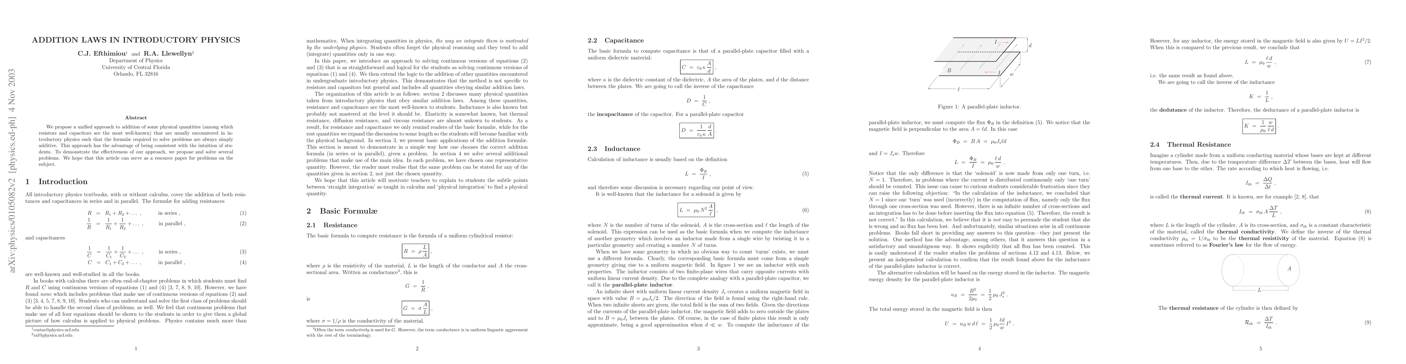 Thumbnail for Addition Laws in Introductory Physics